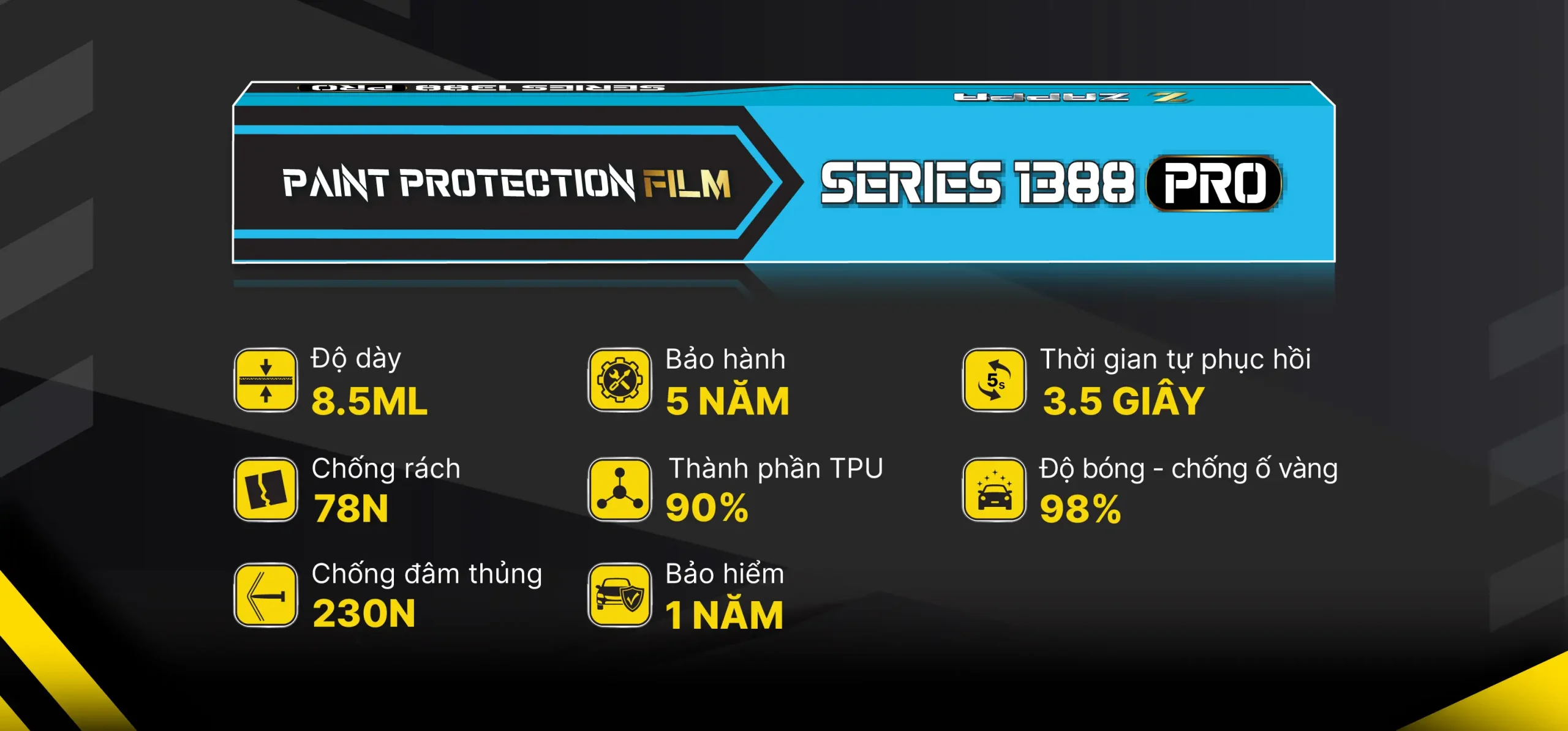 Bảng thông số kỹ thuật PPF Zappa 1388 Pro